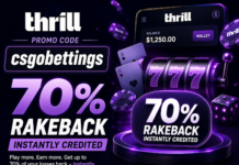 Thrill Casino Promo Code “csgobettings” – 70% Rakeback, Instantly Credited